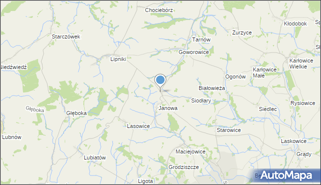 mapa Białowieża Górna, Białowieża Górna na mapie Targeo
